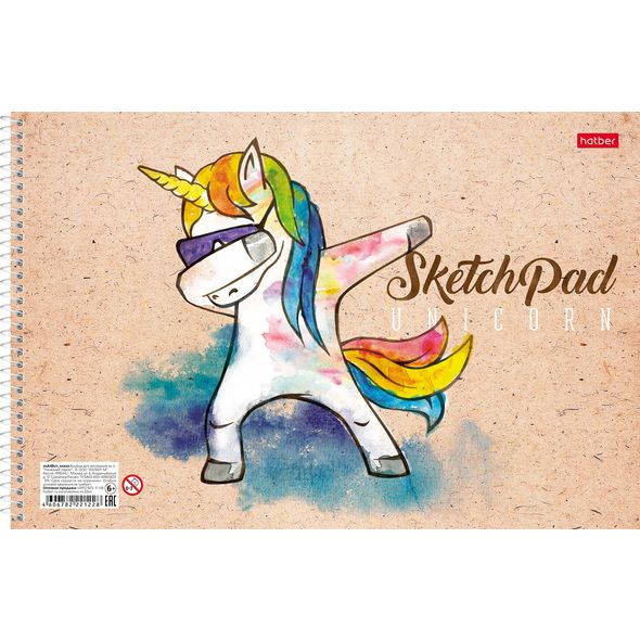 АЛЬБОМ для рисования SKETCHPad 40л А4ф перфорация на отрыв 100г/кв.м на спирали 1 дизайн -LOOK AT MY DAB- , 